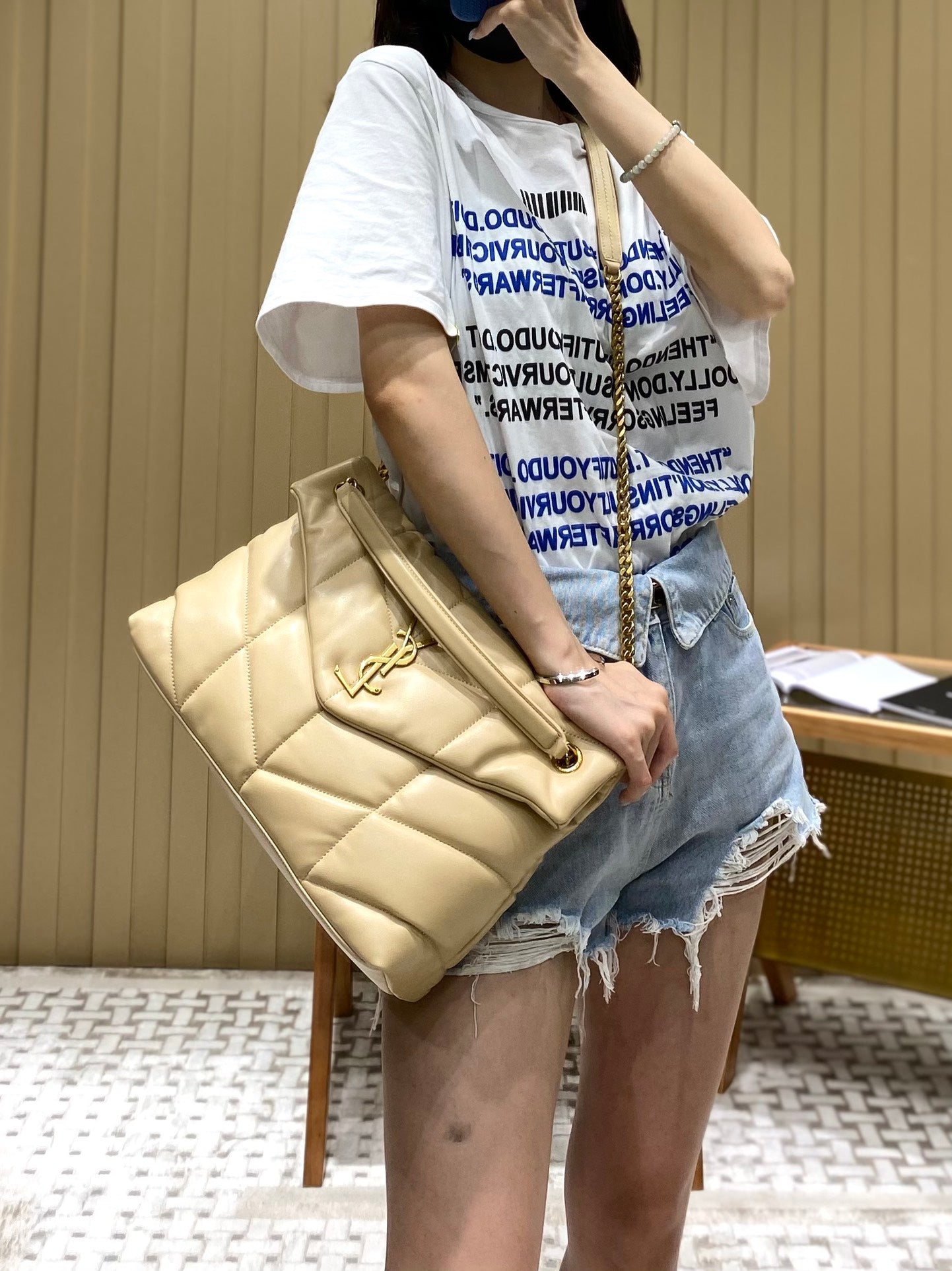 Bolsa  Ysl Loulou Puffer Grande