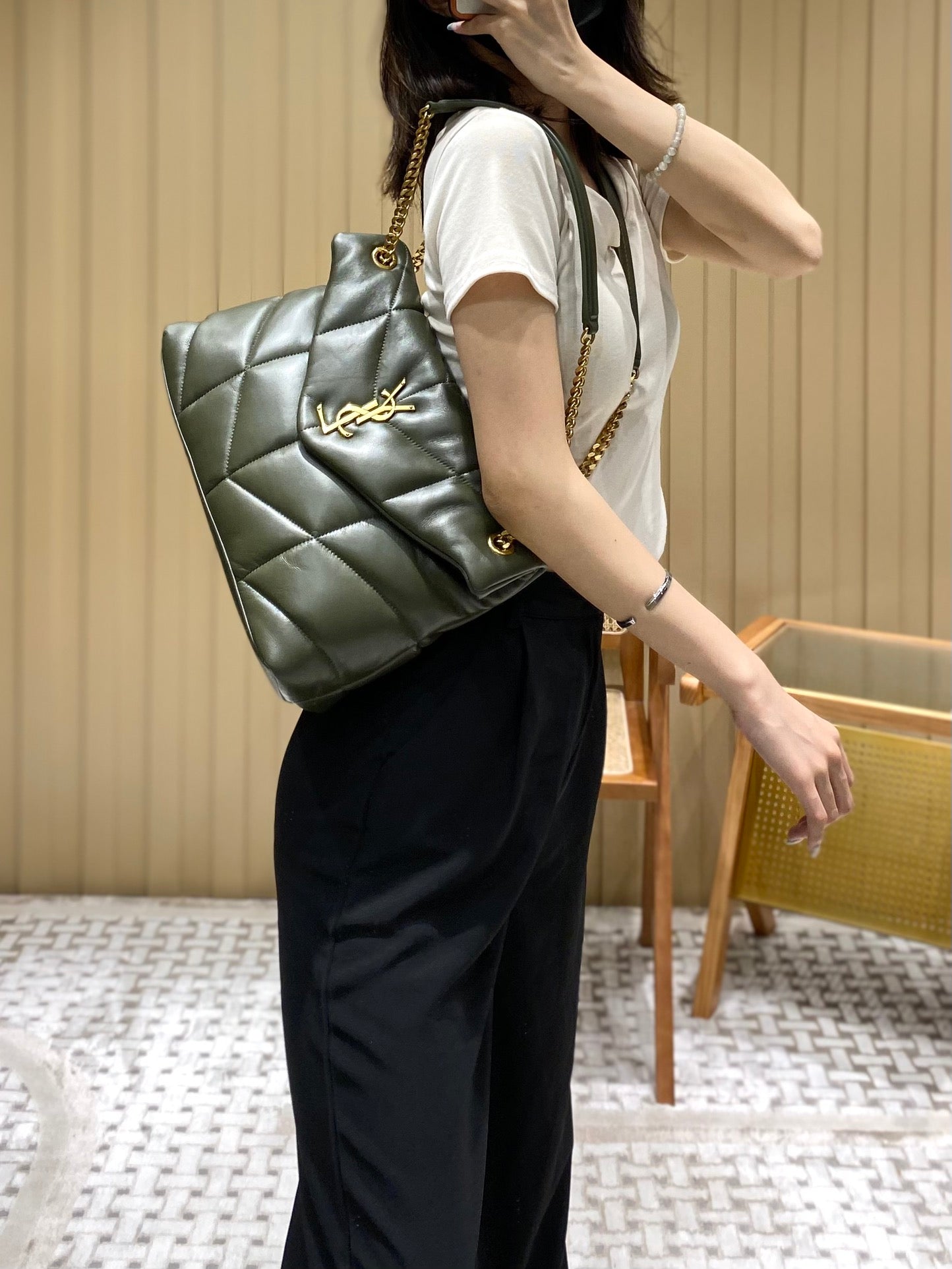 Bolsa  Ysl Loulou Puffer Grande