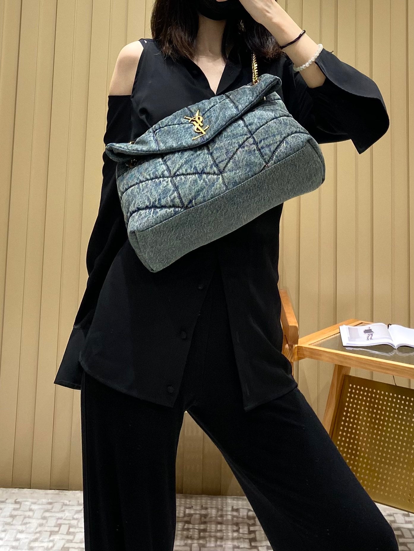 Bolsa  Ysl Loulou Puffer Grande