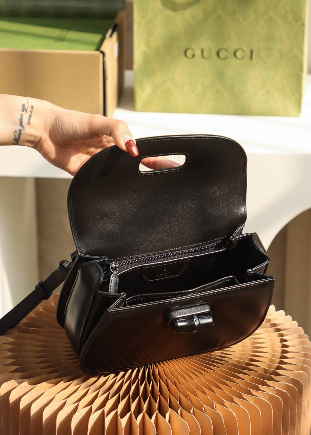 Bolsa Gucci Bamboo 1947 small top handle bag