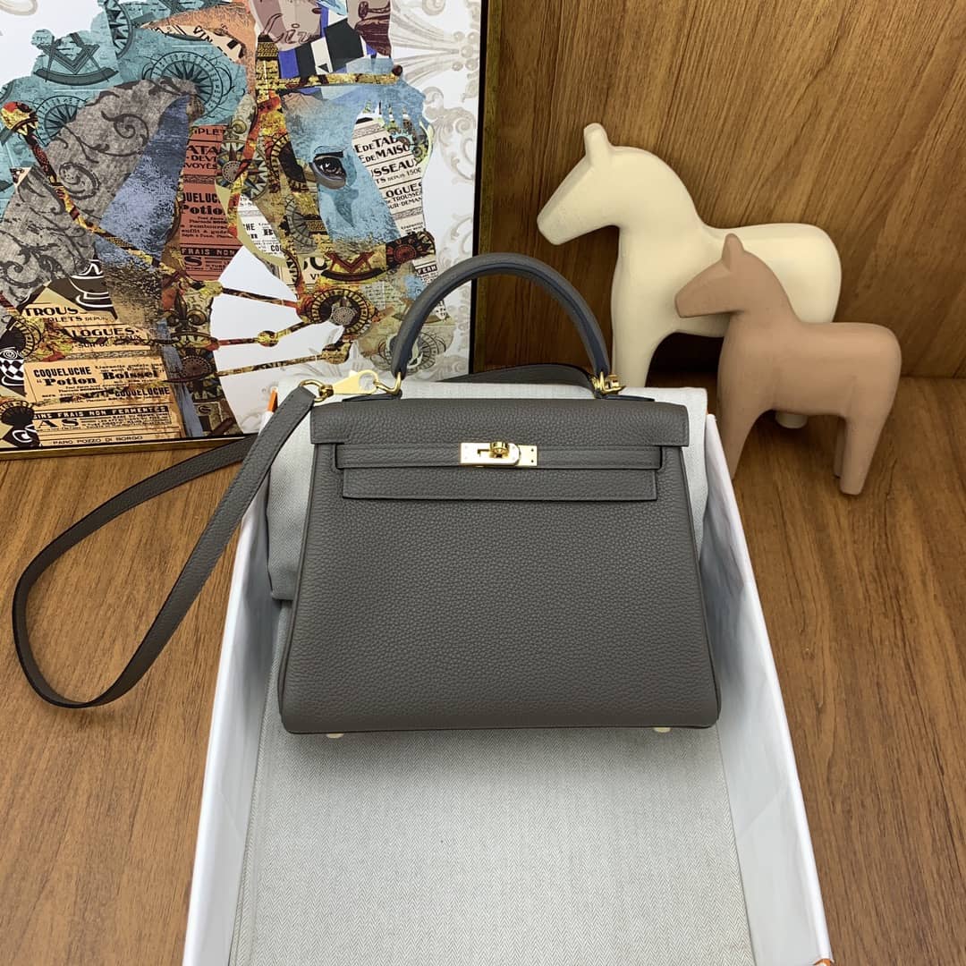 Bolsa Hermès Kelly togo 25cm 8F