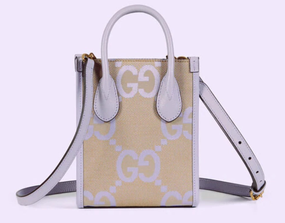 Bolsa Gucci Jumbo GG Mini Tote Bag no Lilás