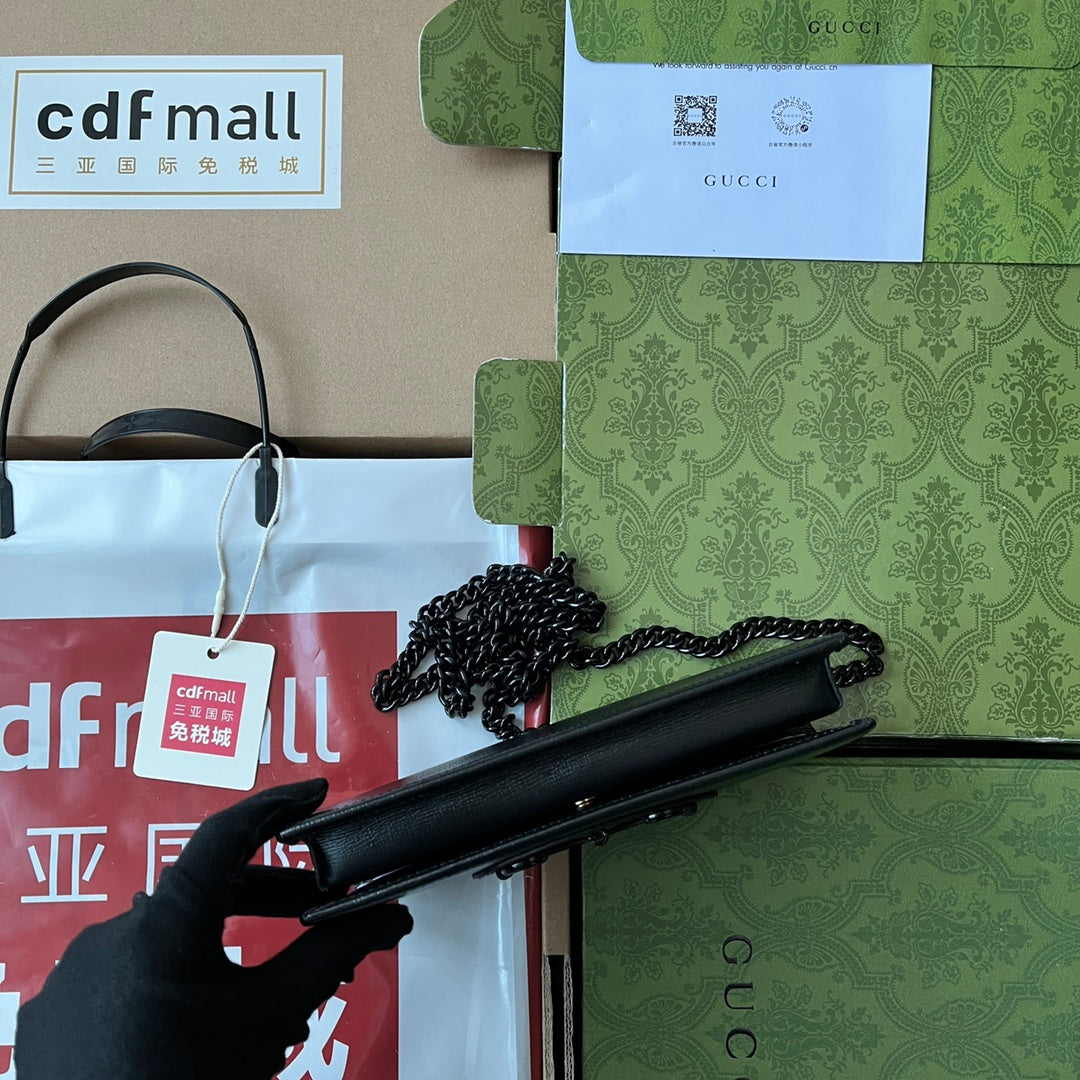 Bolsa Gucci Horsebit 1955 Carteira com Corrente