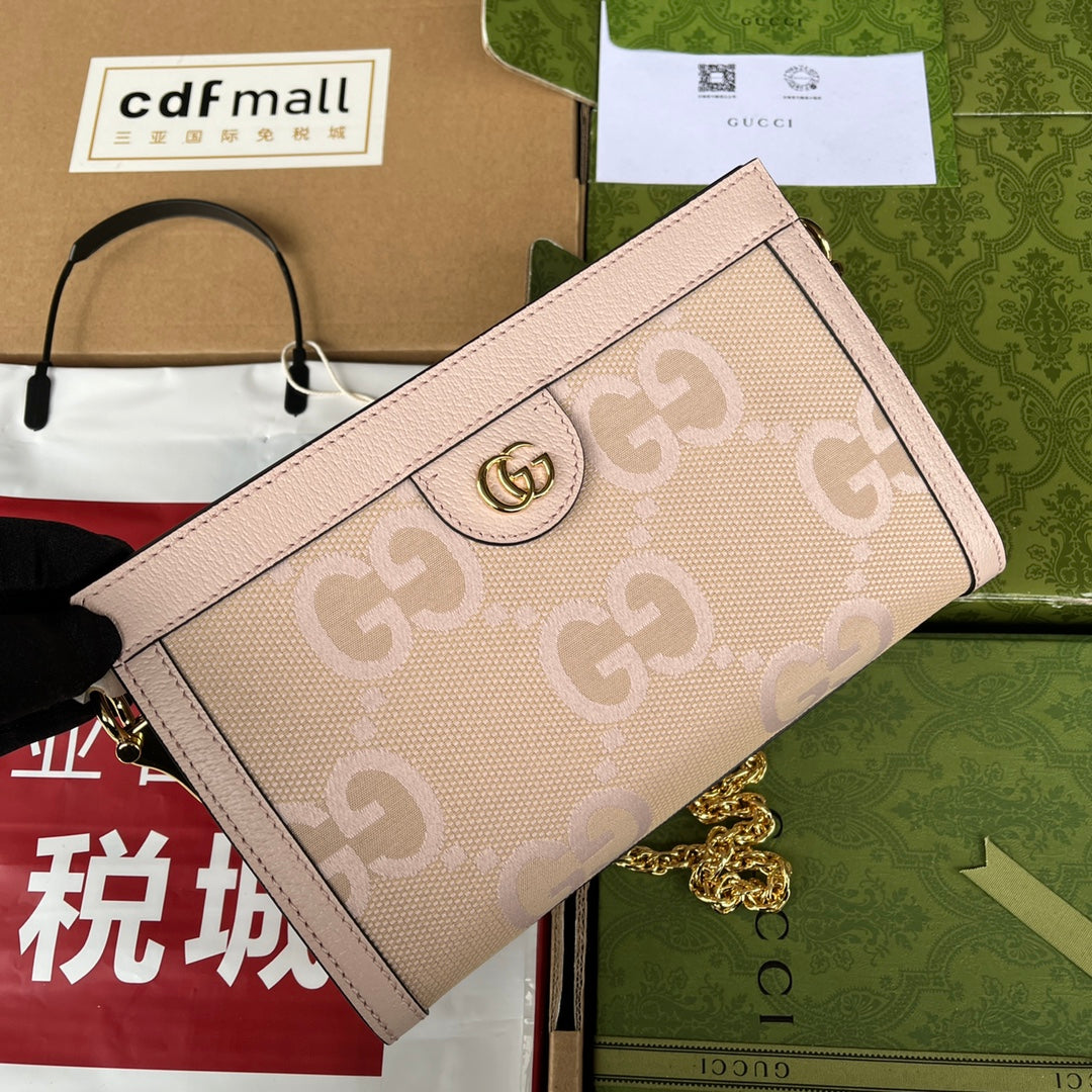 Bolsa Gucci Modelo Ophidia com Double G Pequena de Ombro Estampada